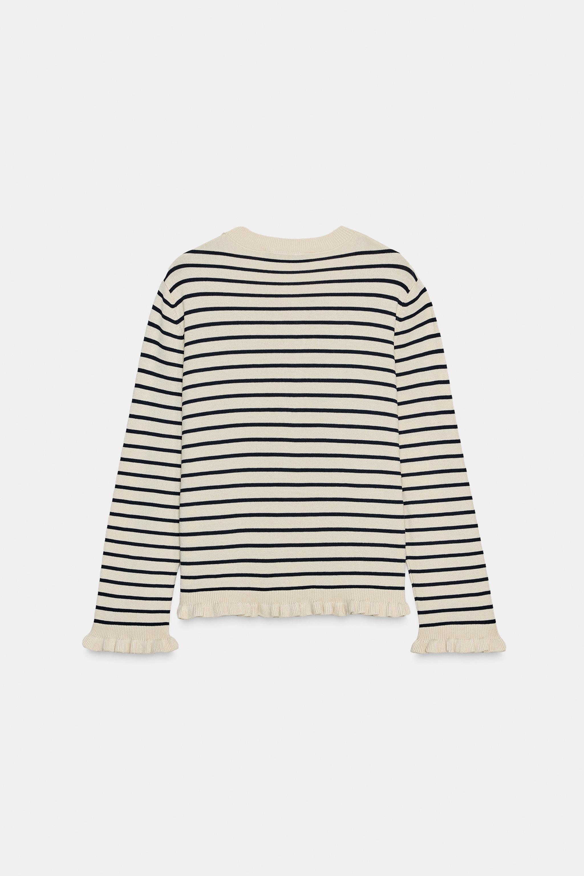 RUFFLED KNIT CARDIGAN